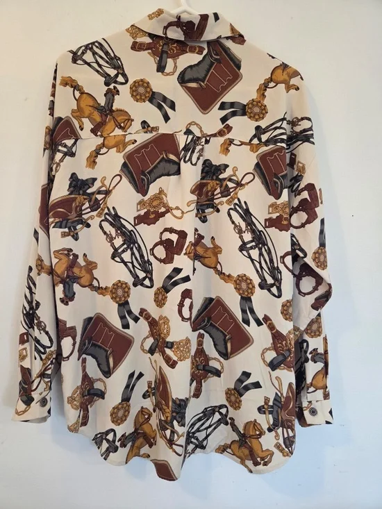 Vintage Dorlene button down shirt women's size 10 equestrian western cowgirl - Picture 7 of 10